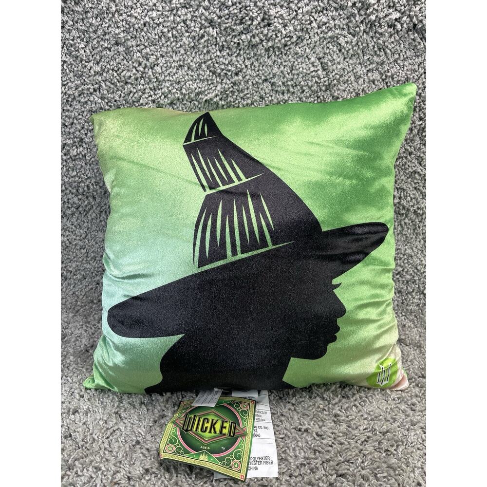 Wicked The Movie Born Wicked Elphaba Green Witch Decorative Throw Pillow 16" NWT